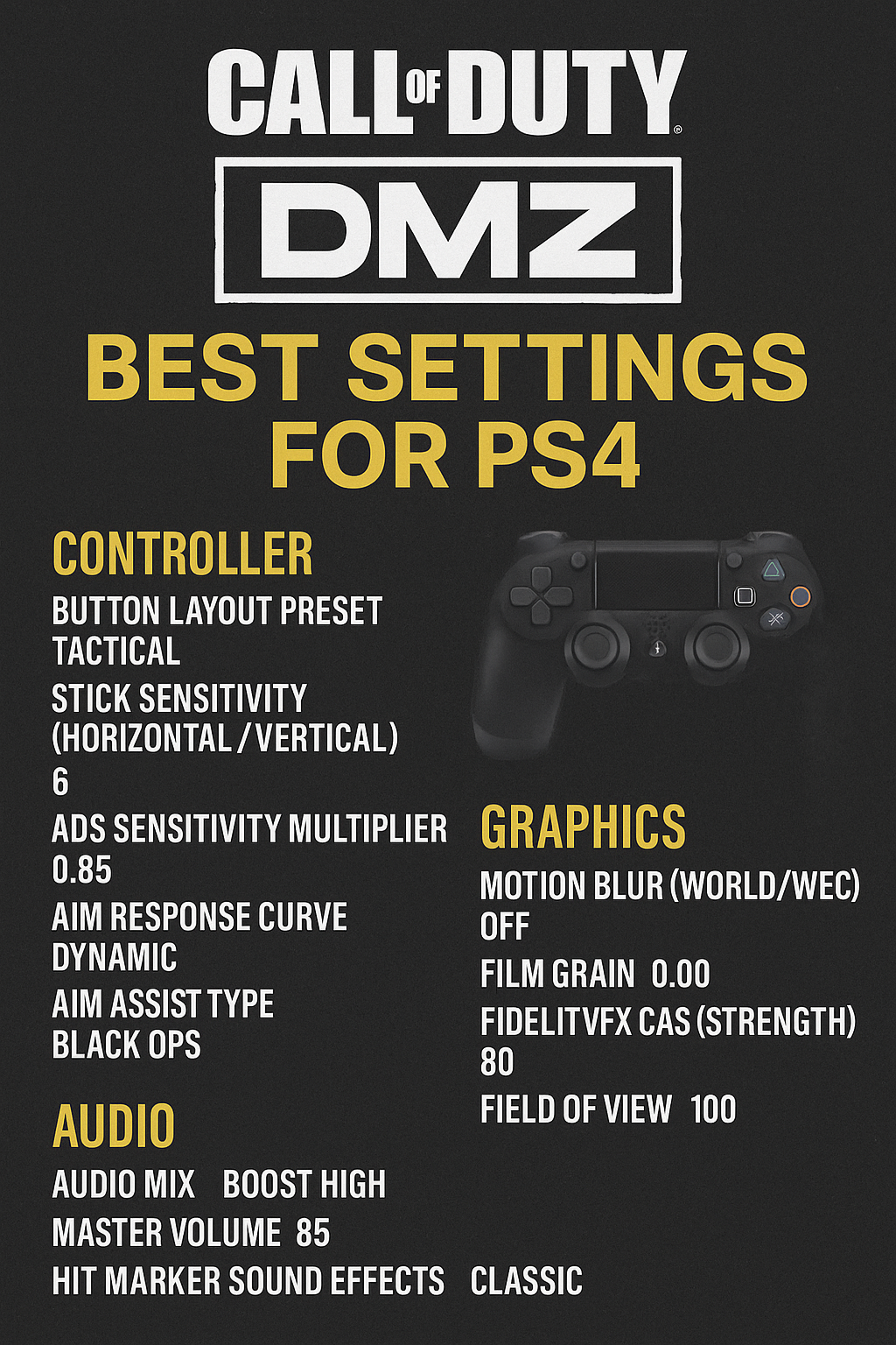 Best In-Game Settings for Call of Duty: DMZ on PS4 – Dominate Every Extraction
