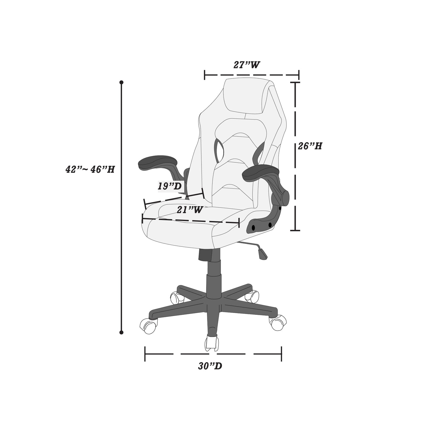 Poundex-Upholstered-Gaming-Chair